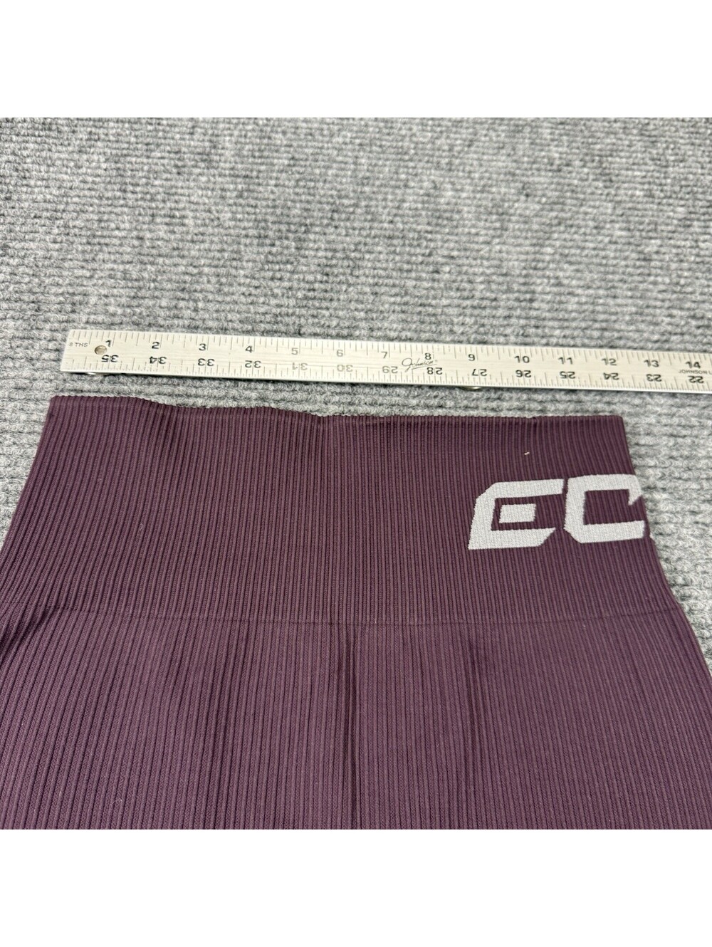 ECHT WOMENS Bold Burgundy Red Leggings SIZE XS-S Pull On Textured Fabric Gym UEC - Picture 6 of 7